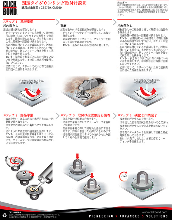 Fixed TieDown Ring Installation Instructions (Japanese) Click Bond